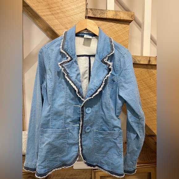 Z. Cavaricci Women’s Distressed Blue Blazer - Picture 1 of 4